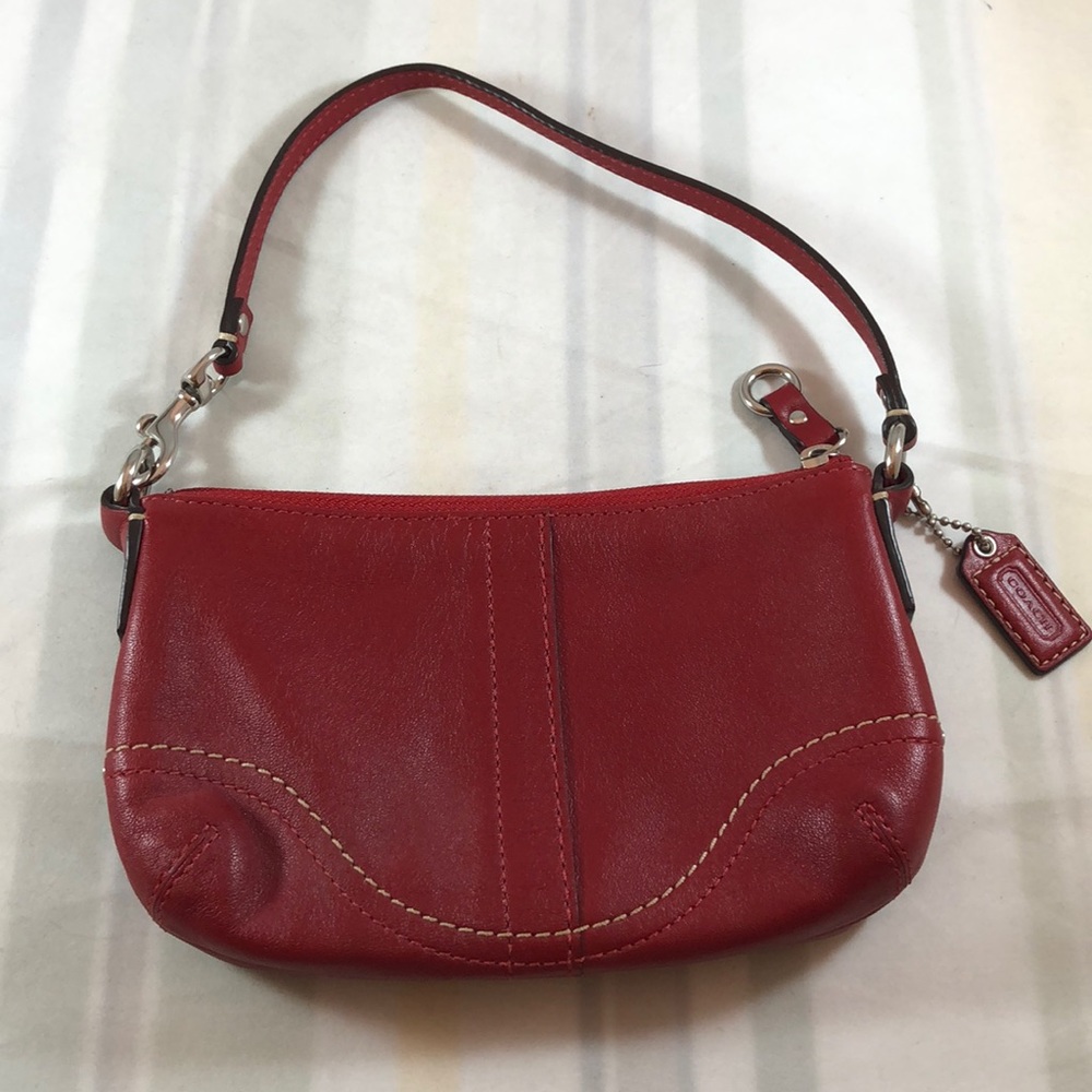 Coach wristlet red leather